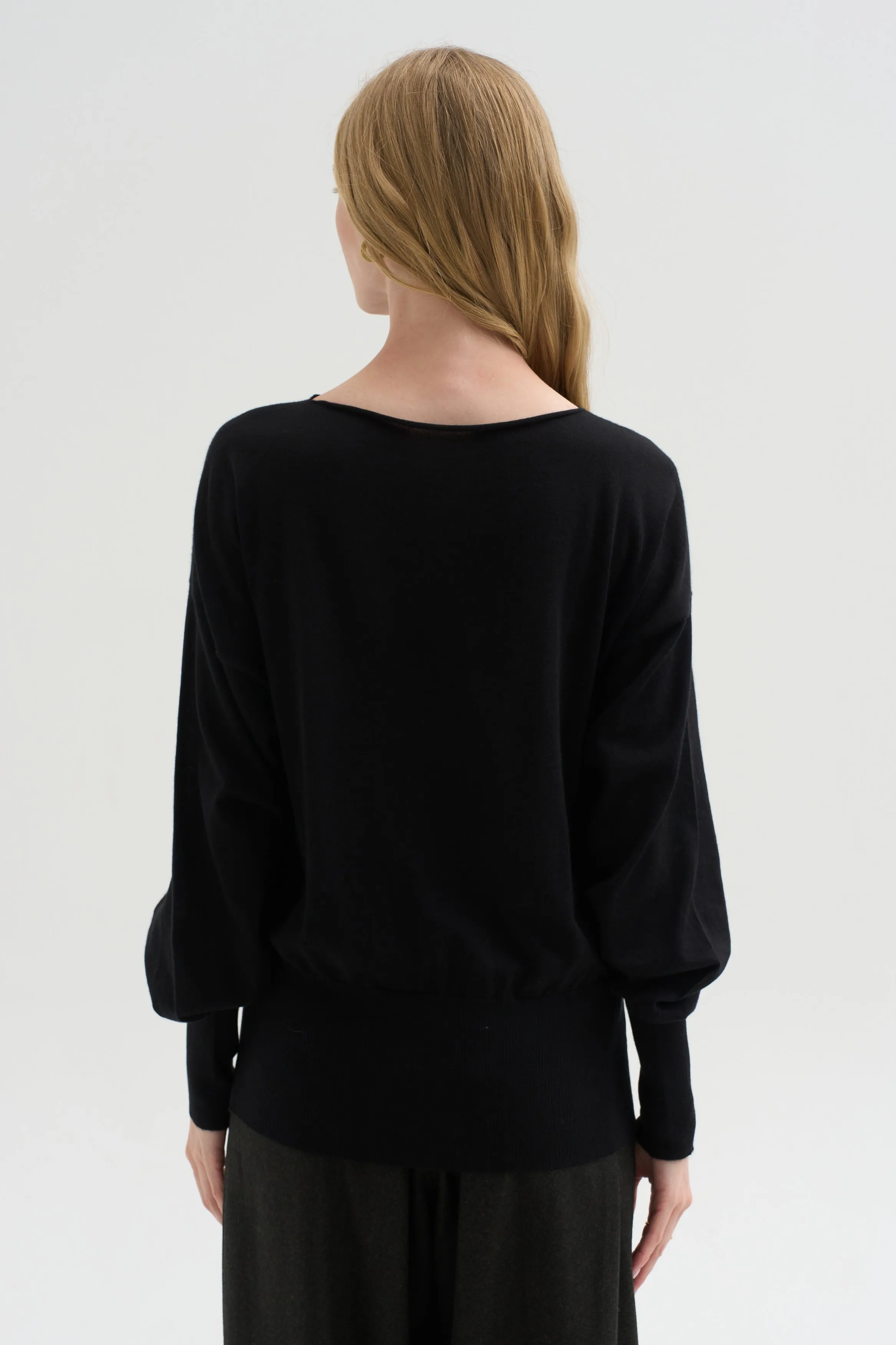 Long Sleeve Blouse Sweater, Black sold by Kick Pleat product image thumbnail 4