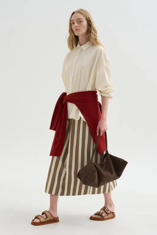 Jennie Skirt, Beige Stripe made by Casey Casey