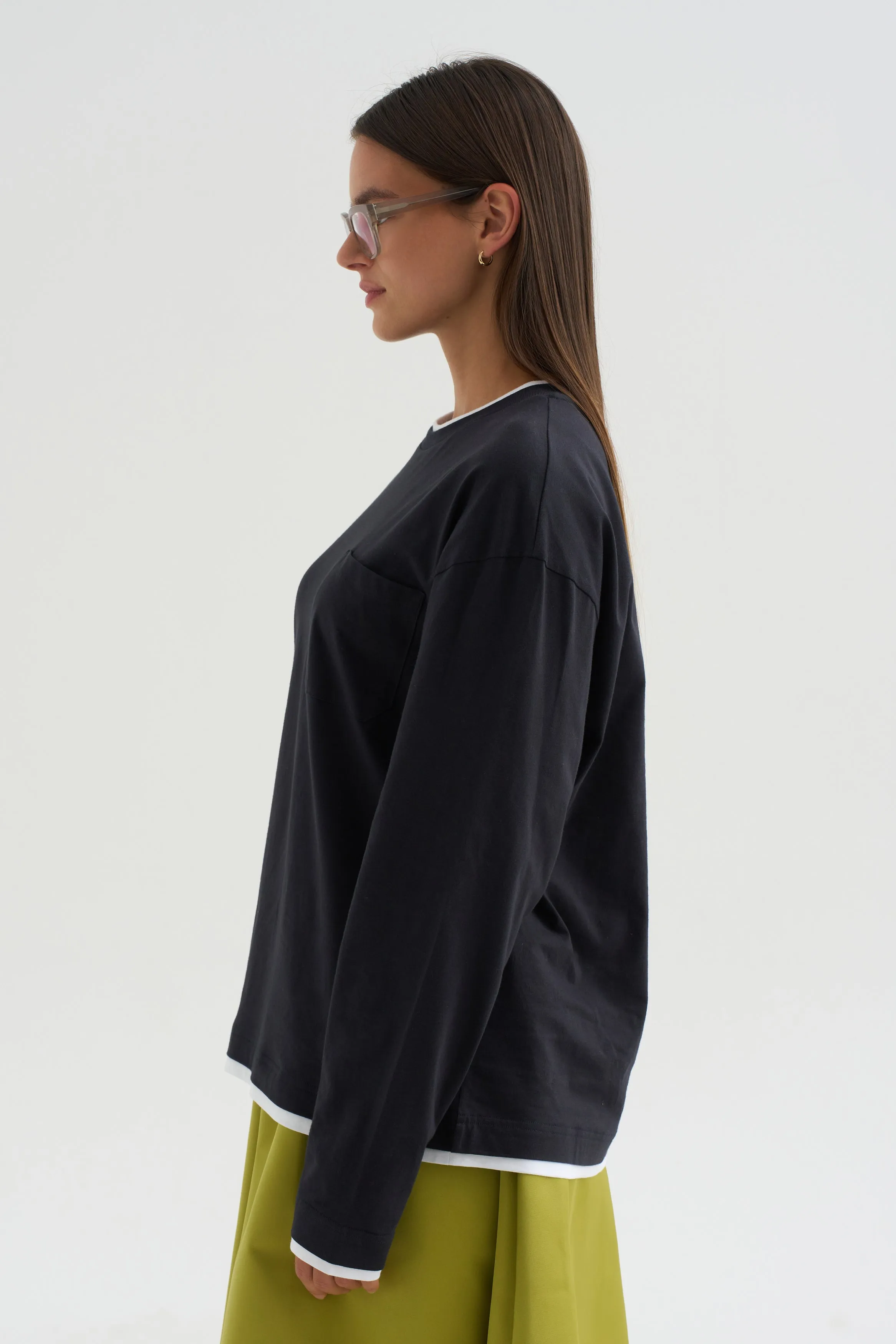 Long Sleeve T-Shirt, Blu-Black sold by Kick Pleat product image thumbnail 3
