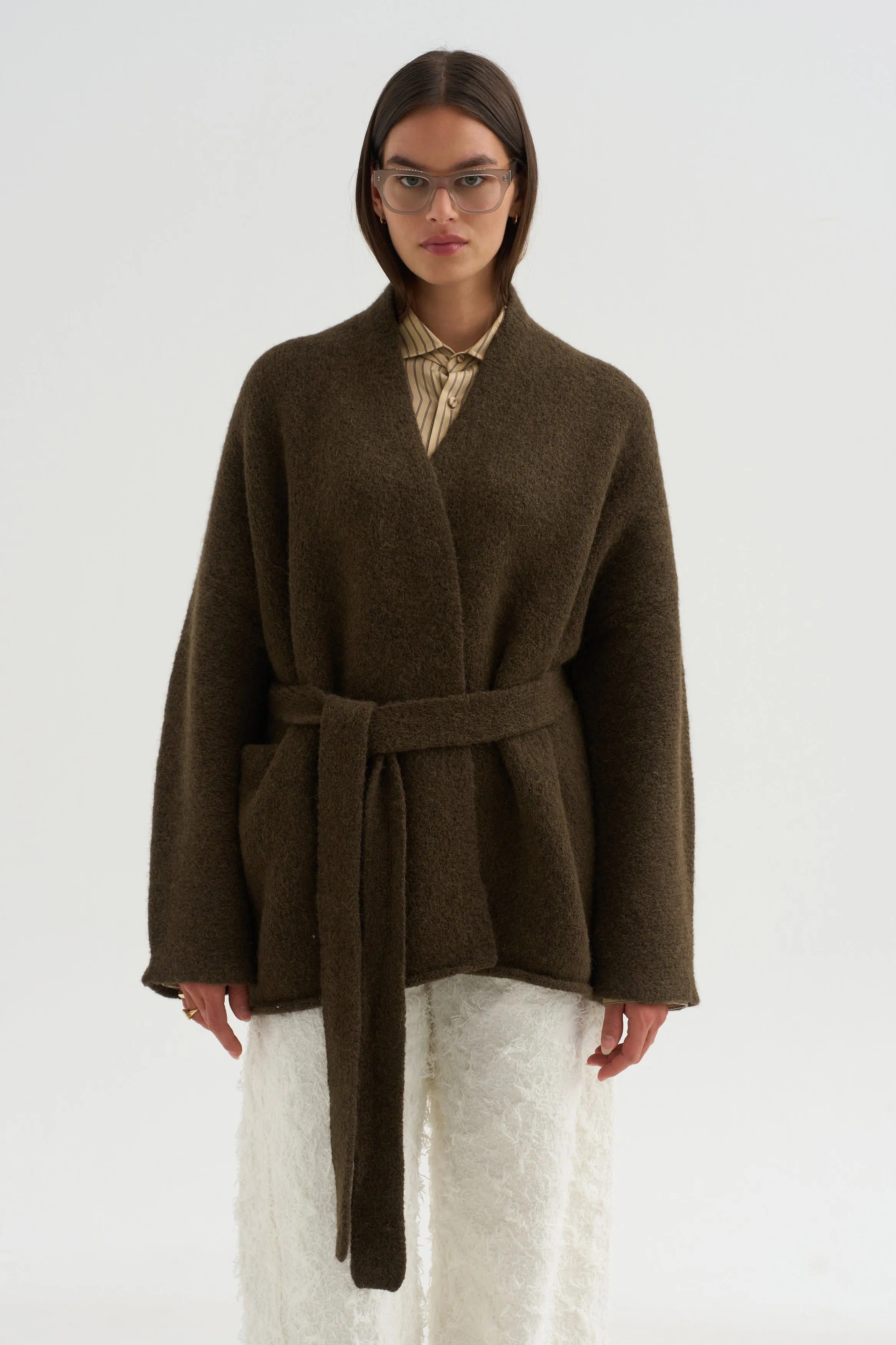 Coto Cardigan, Olive sold by Kick Pleat product image thumbnail 2