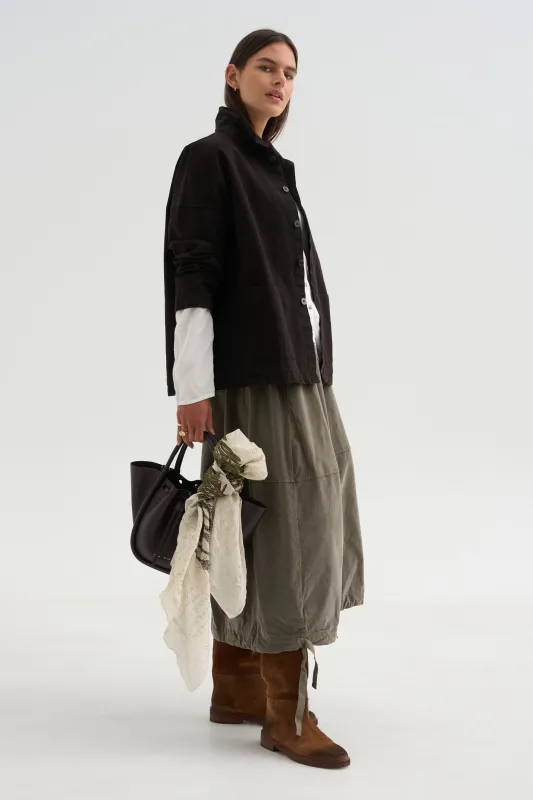 Velvet Balloon Skirt, Taupe made by Album di Famiglia