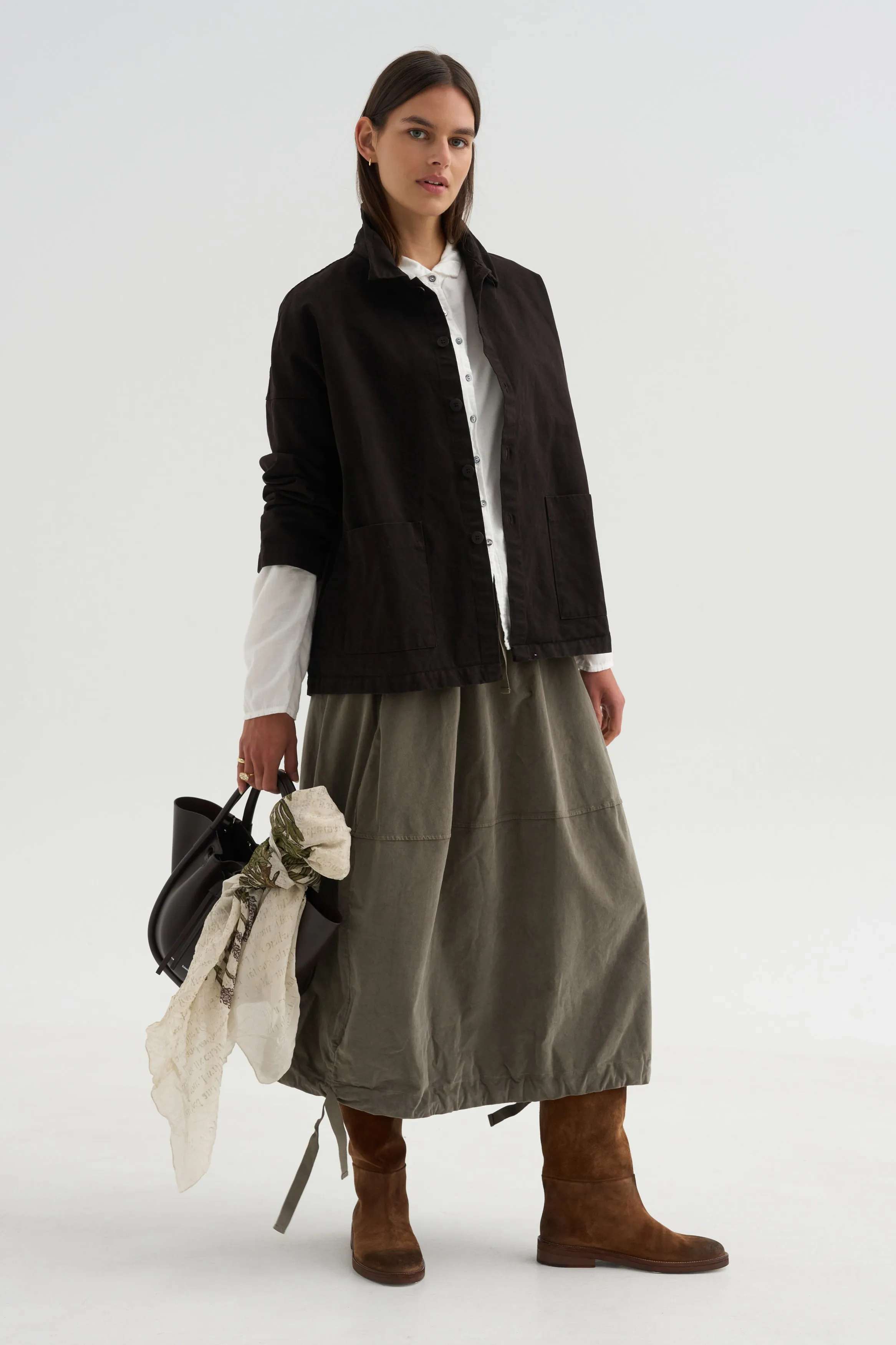 Velvet Balloon Skirt, Taupe sold by Kick Pleat product image thumbnail 5