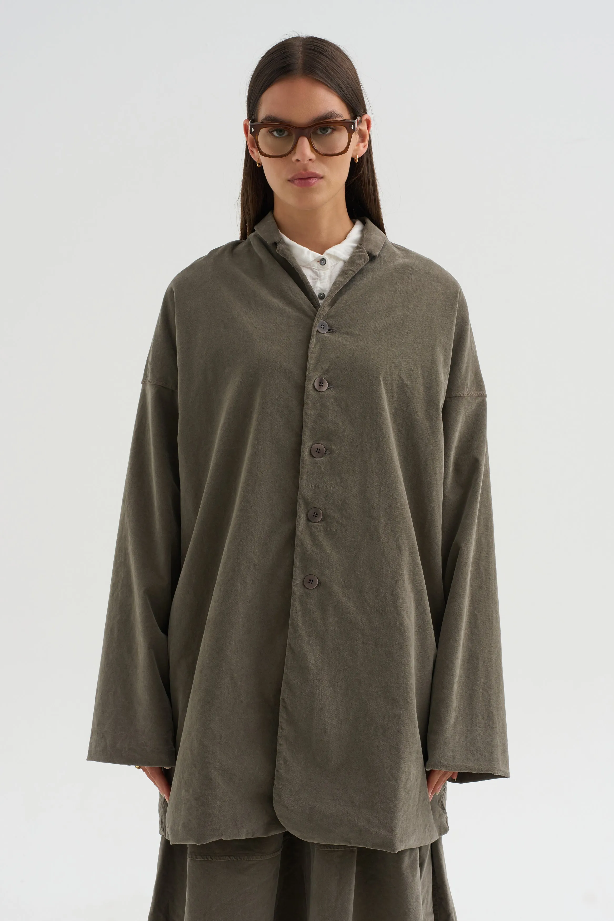 Velvet Long Blazer, Taupe sold by Kick Pleat product image thumbnail 2