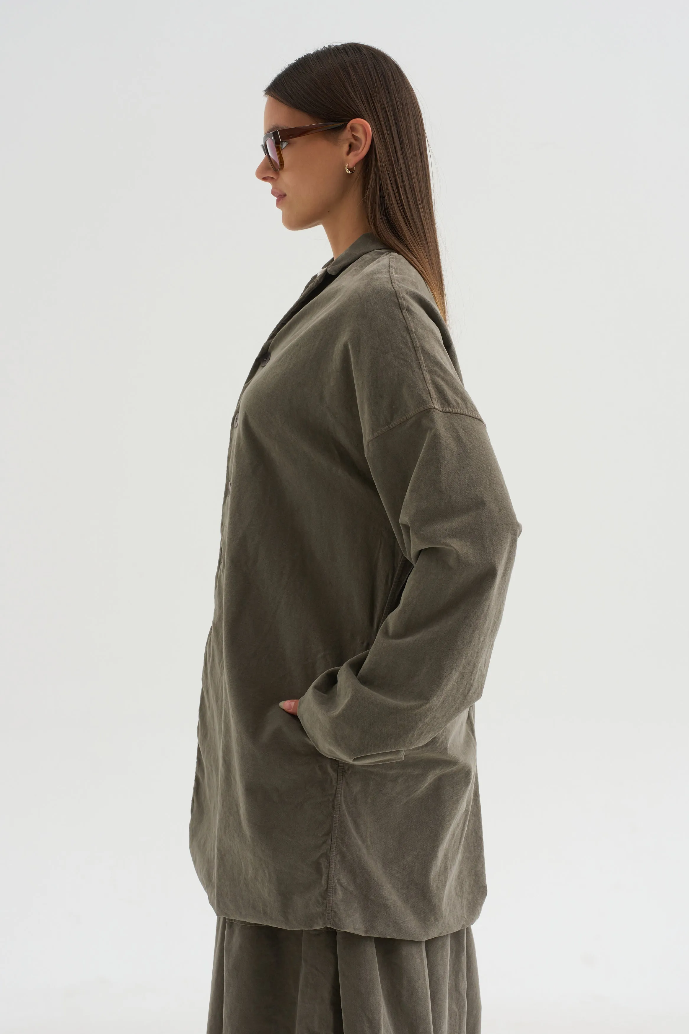 Velvet Long Blazer, Taupe sold by Kick Pleat product image thumbnail 3