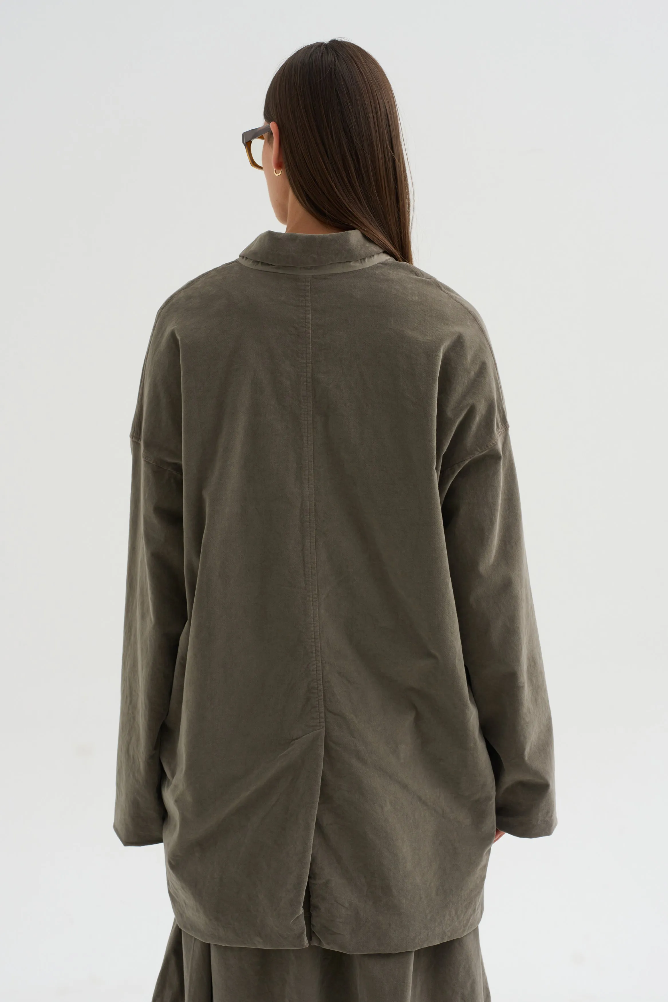 Velvet Long Blazer, Taupe sold by Kick Pleat product image thumbnail 4