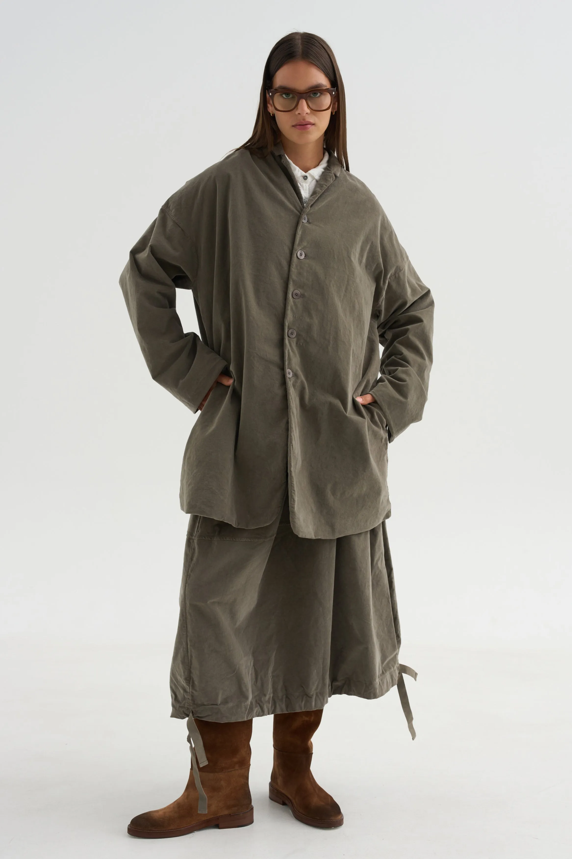 Velvet Long Blazer, Taupe sold by Kick Pleat product image thumbnail 5