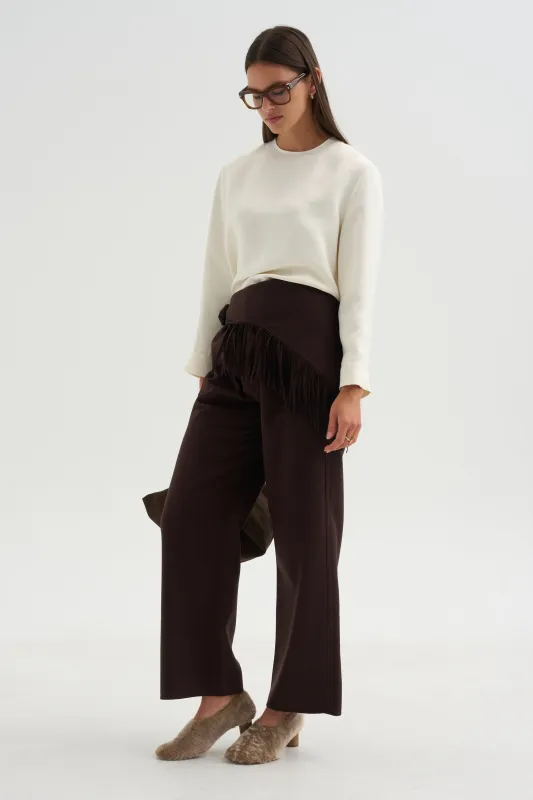 Pull-On Trousers, Chocolate made by Carven