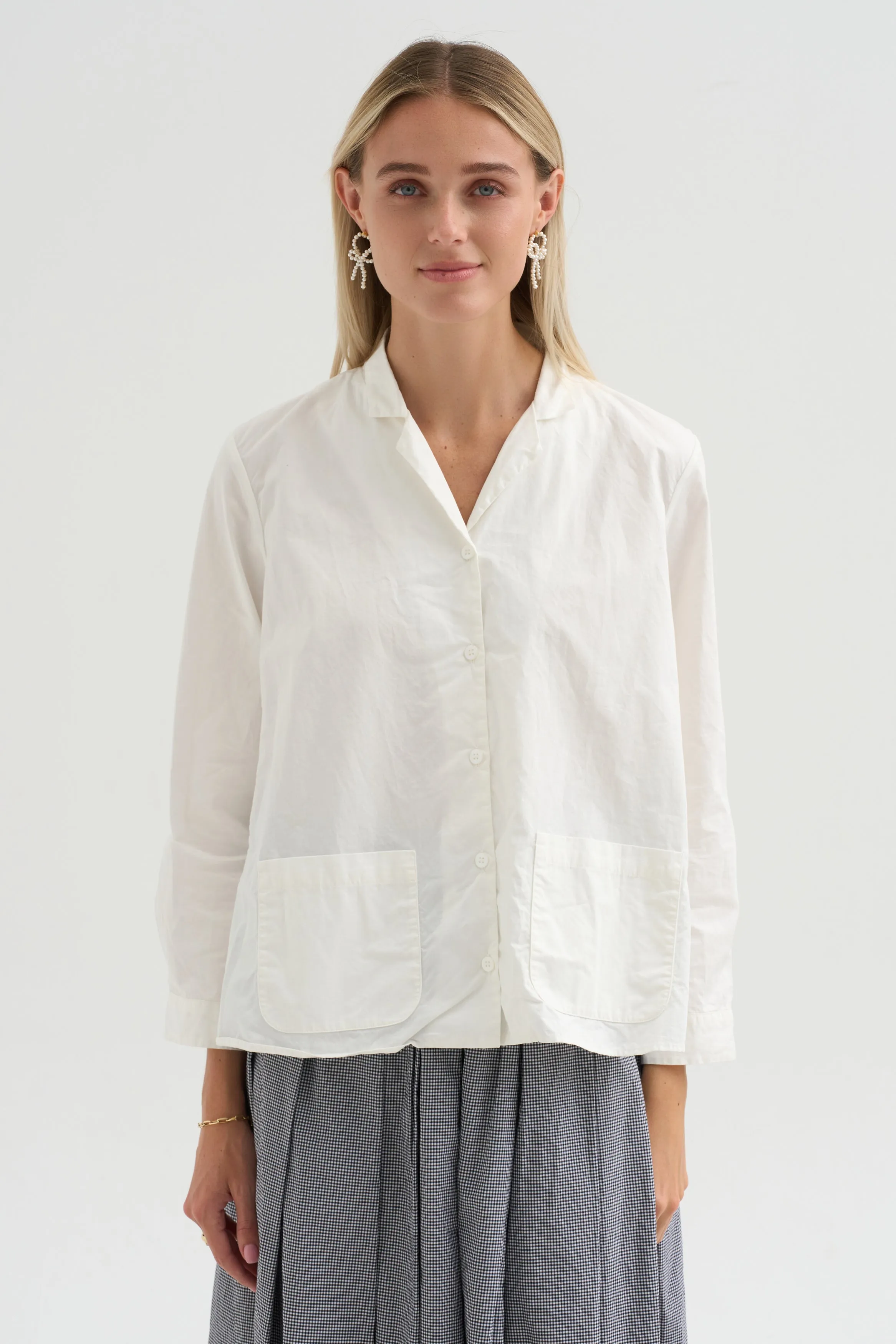 Jenny Shirt, White sold by Kick Pleat product image thumbnail 2
