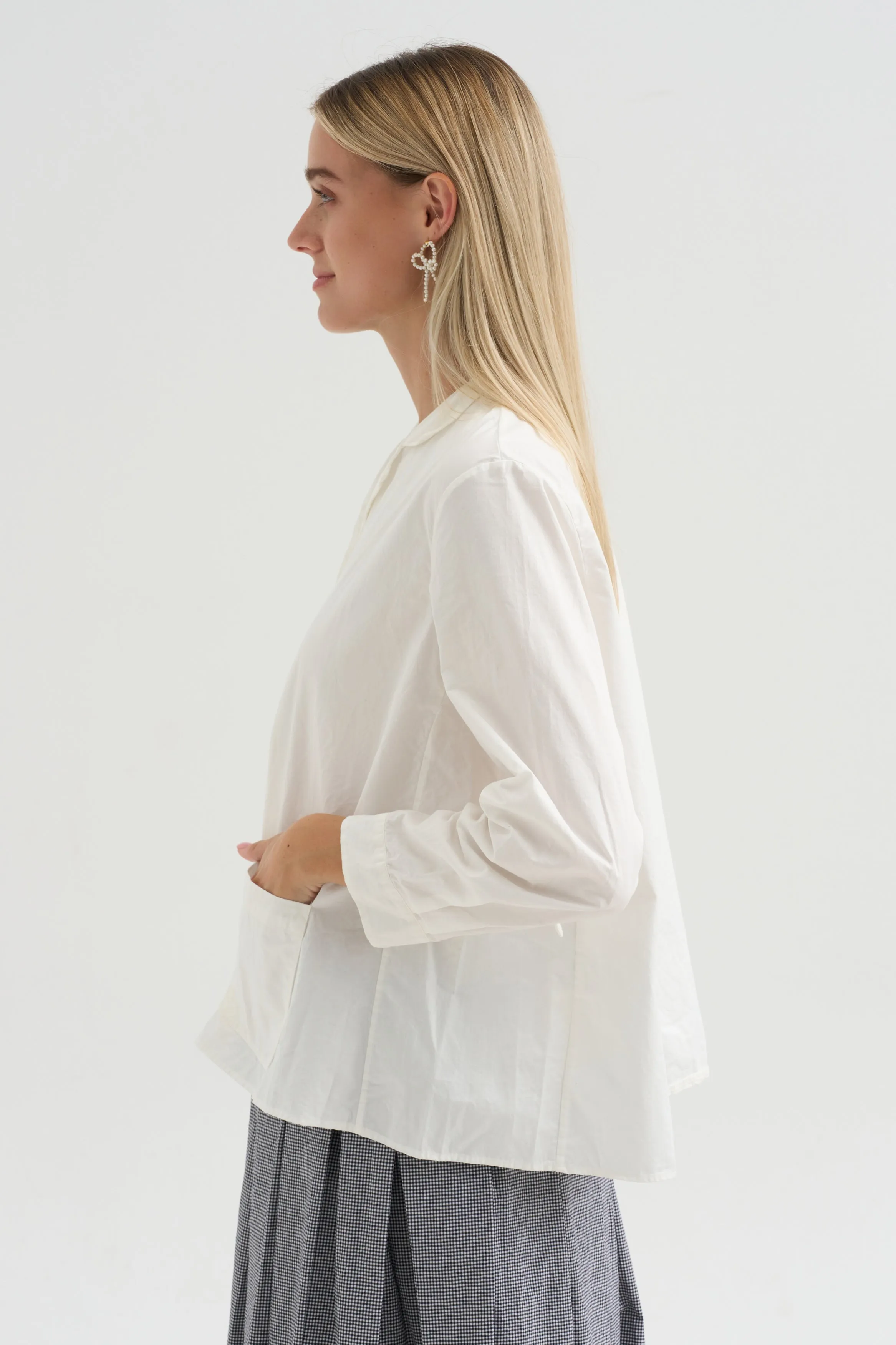 Jenny Shirt, White sold by Kick Pleat product image thumbnail 3
