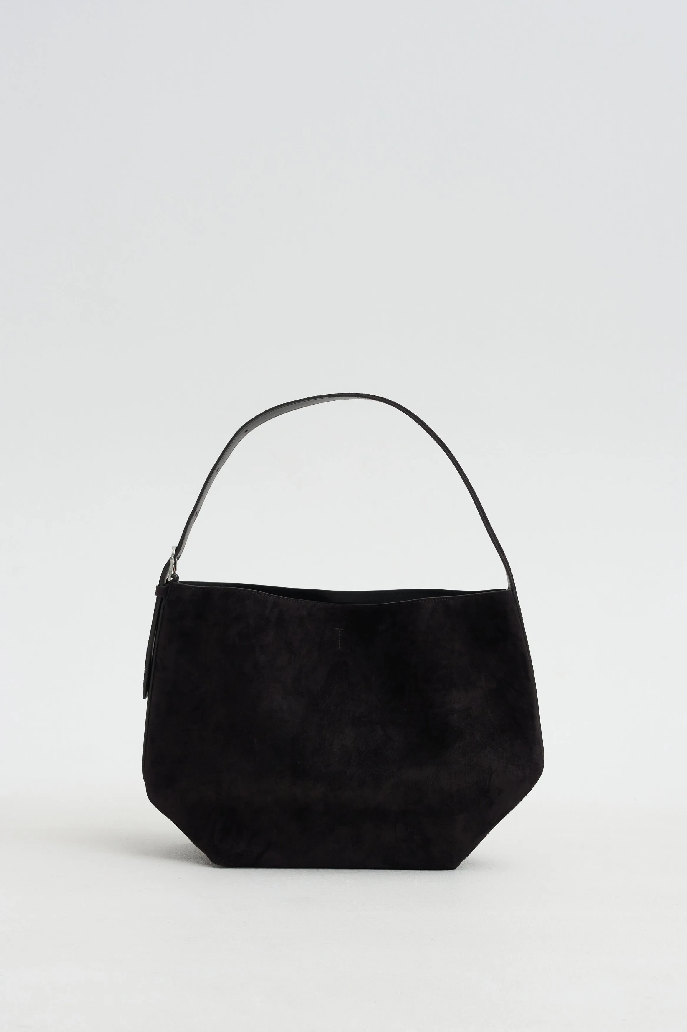 Medium Belted Suede Tote, Espresso sold by Kick Pleat