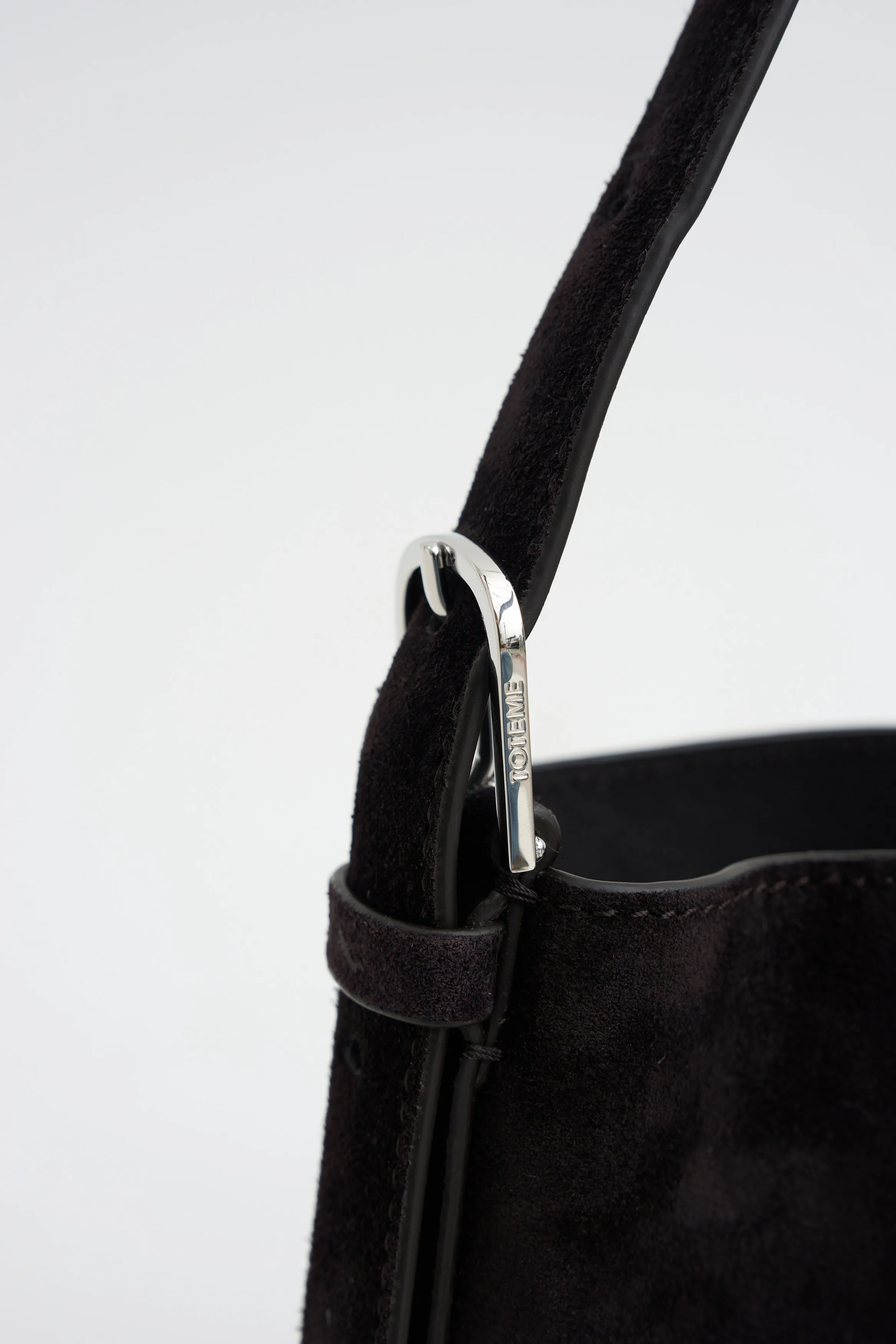 Medium Belted Suede Tote, Espresso sold by Kick Pleat product image thumbnail 4