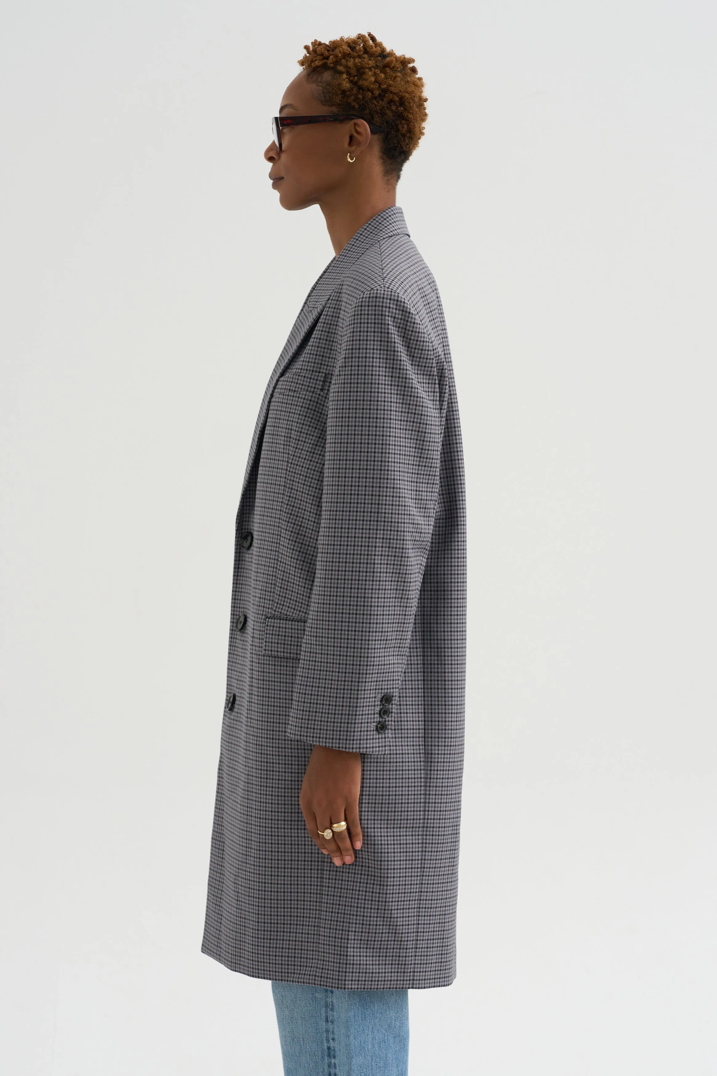 Menswear Tech Twill Tailored Coat, Grey Multi sold by Kick Pleat product image thumbnail 3