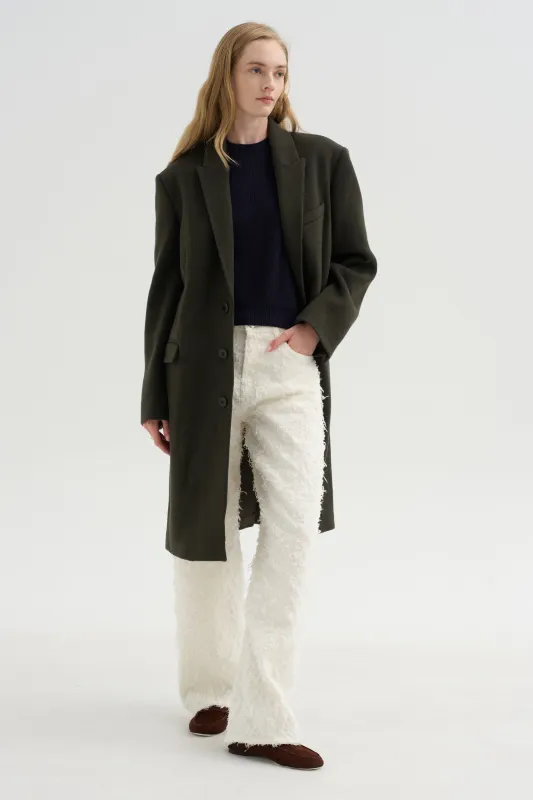 Wool Tailored Men's Midi Coat, Loden made by Tibi