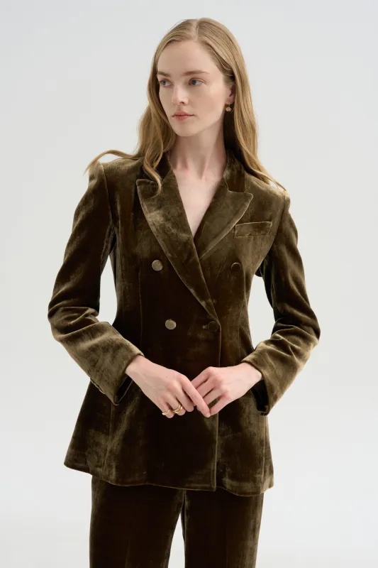 Velvet Blazer, Tortora made by P.A.R.O.S.H.