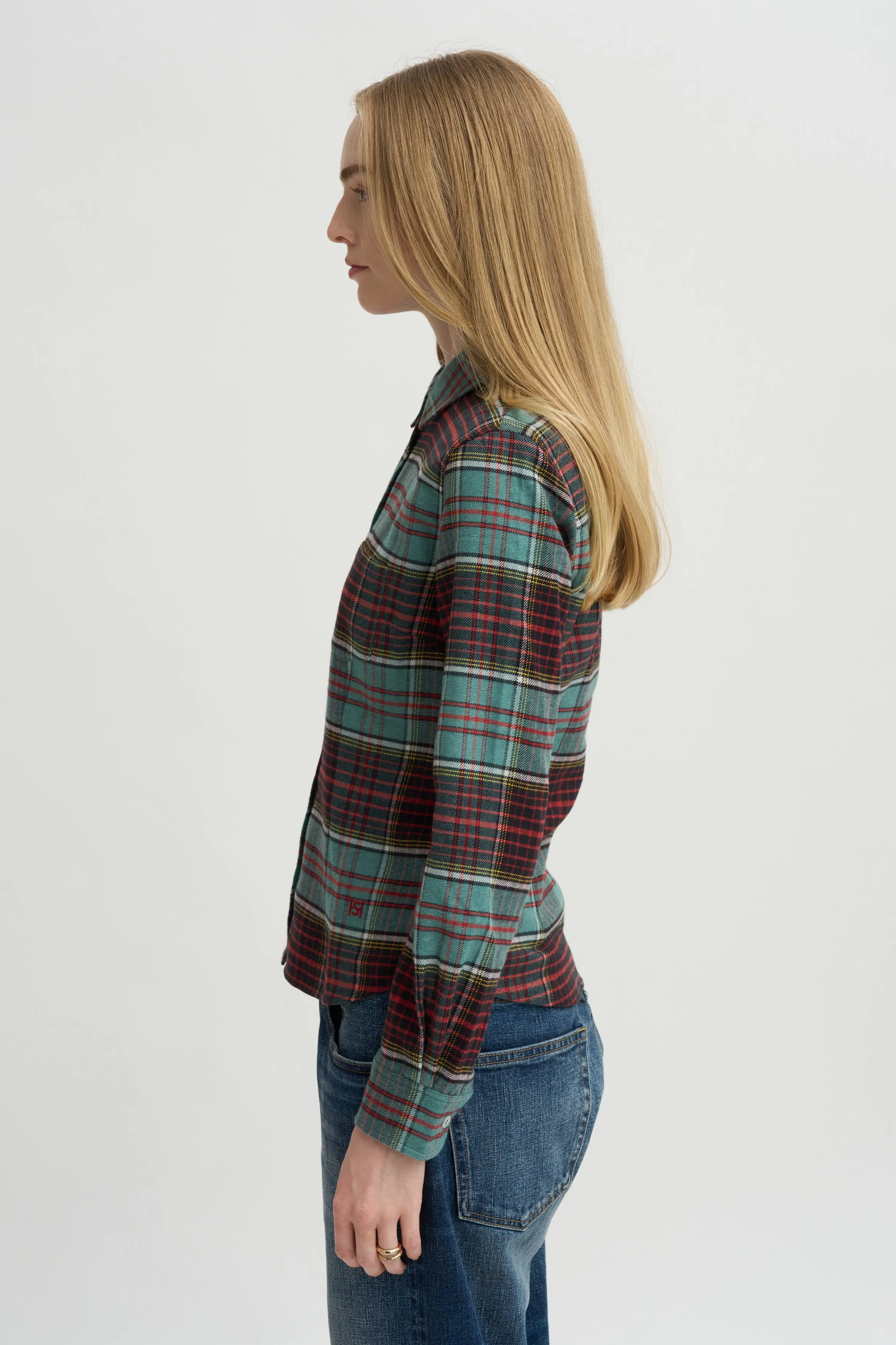 Plaid Kurt Shirt, Sage & Red sold by Kick Pleat product image thumbnail 4