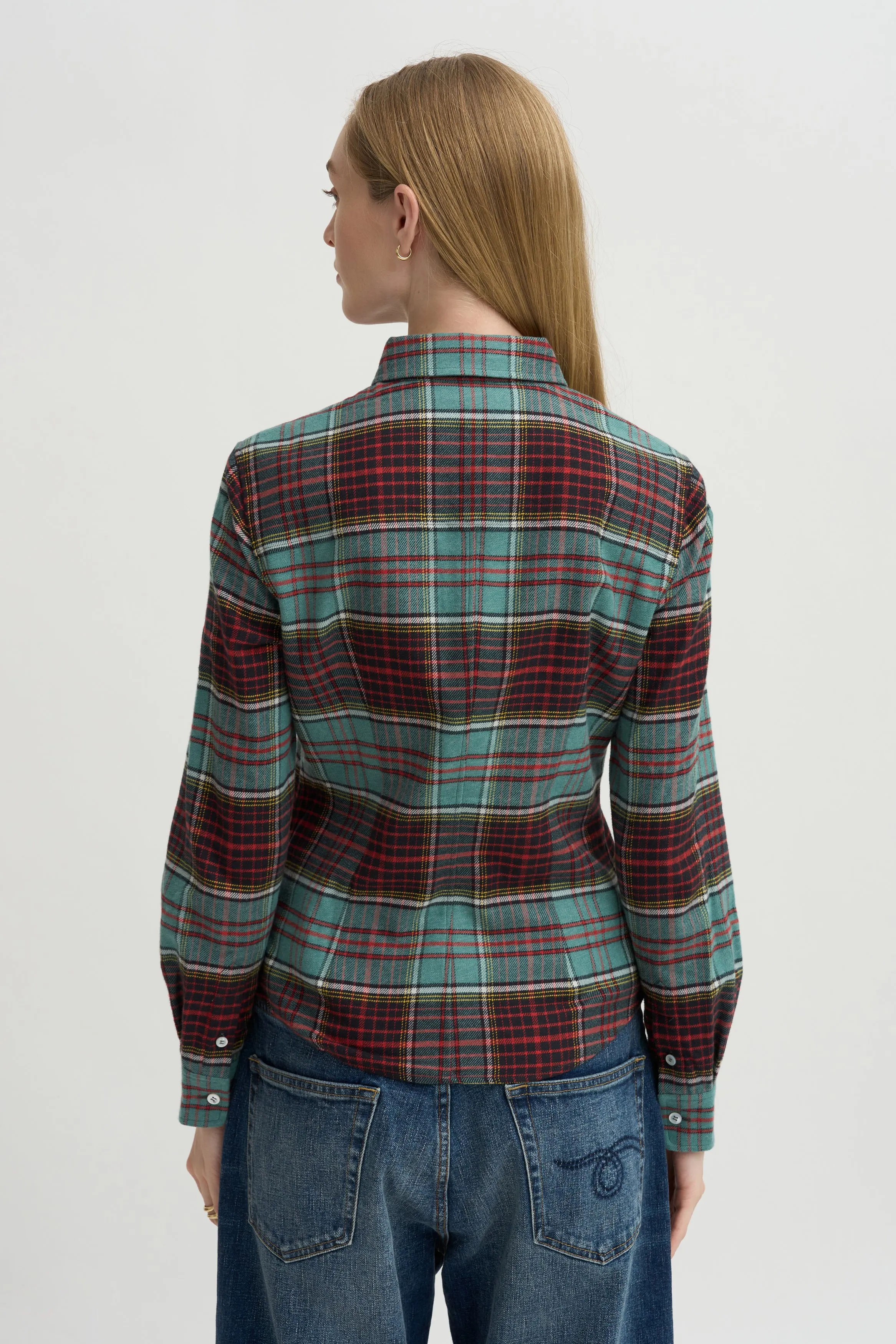 Plaid Kurt Shirt, Sage & Red sold by Kick Pleat product image thumbnail 5
