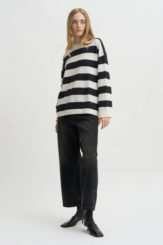 Striped Sweater, Black & White made by Allude