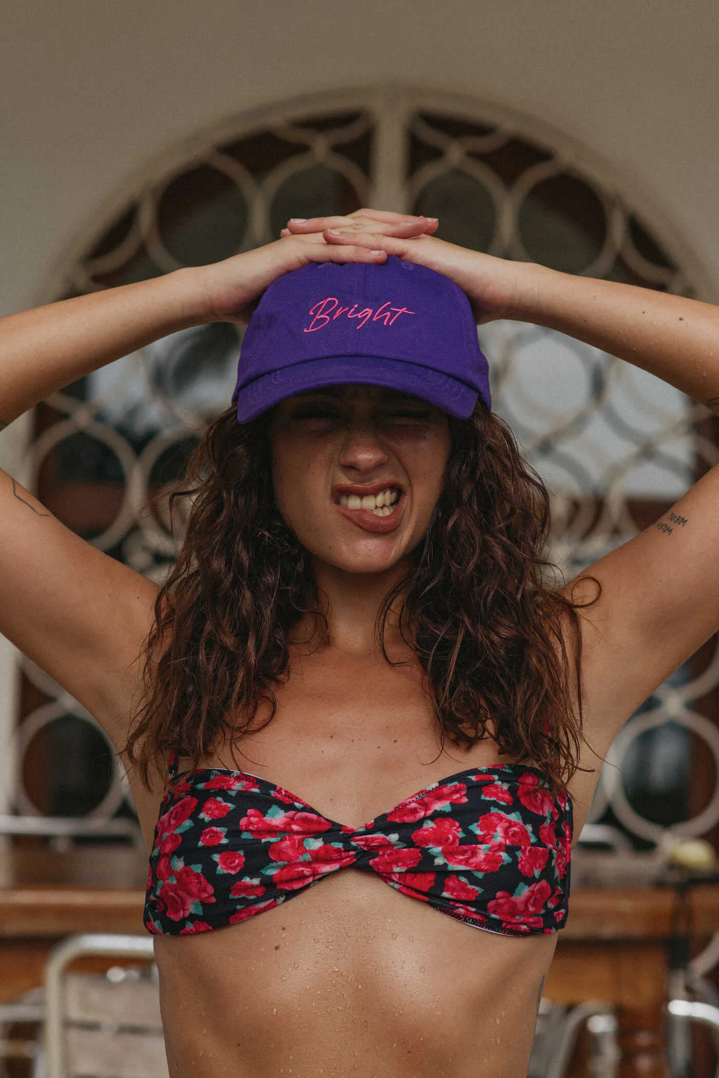BRIGHT CAP (PURPLE WITH PINK LOGO) sold by Bright Swimwear