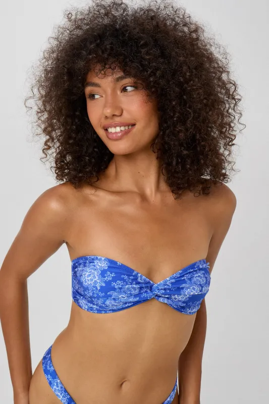 Nia Top (Lagoon Bloom) made by Bright Swimwear