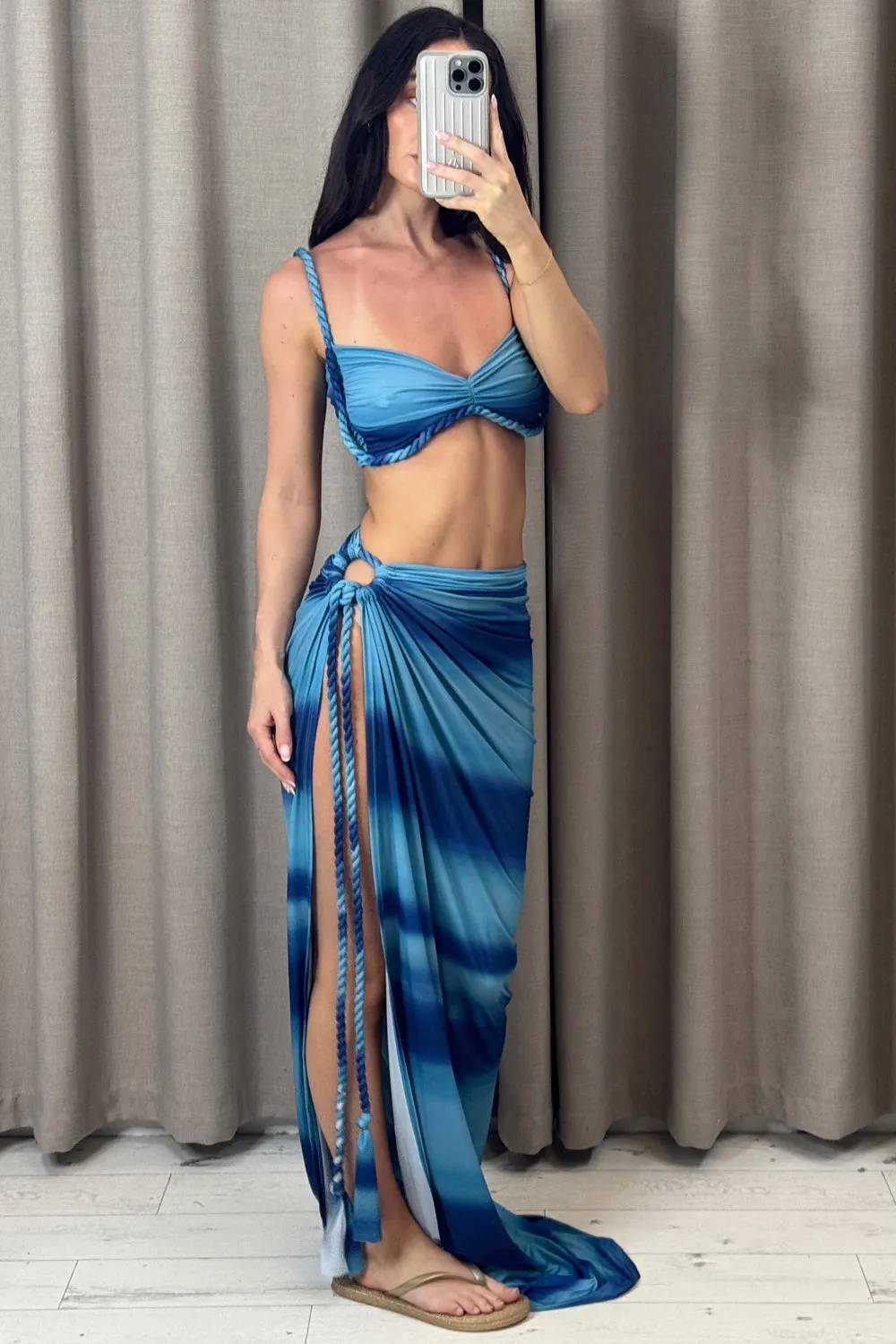 Kammie Blue Ombre Braided Bralet and Maxi Skirt Co-Ord sold by Lasula product image thumbnail 2