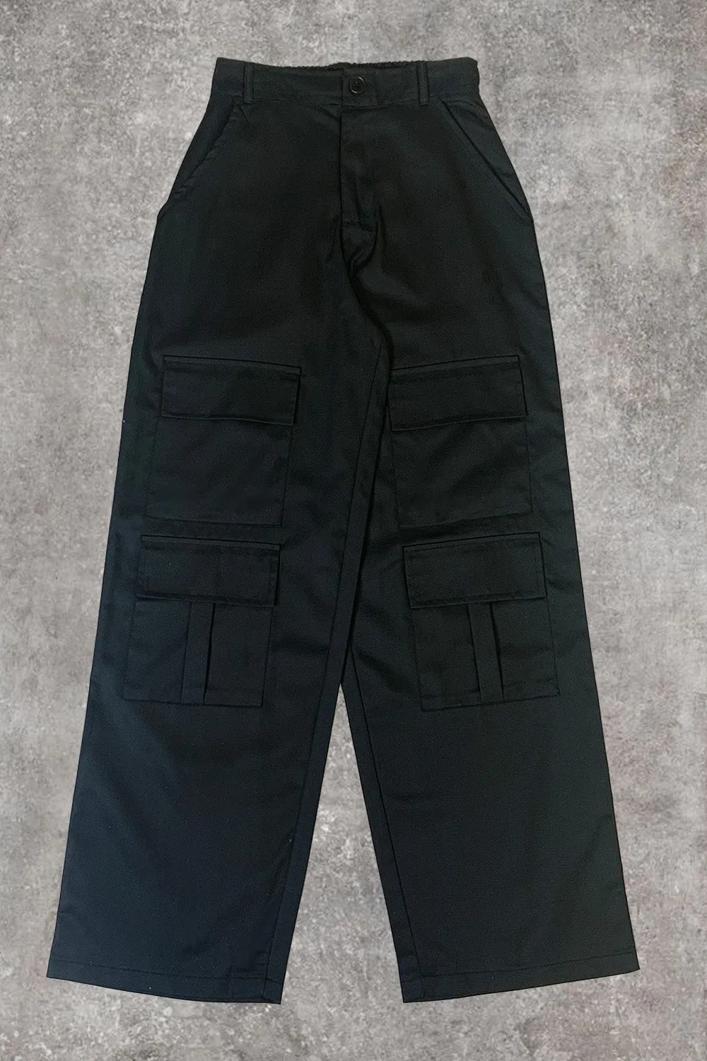Larnie Black Double Pocket Wide Leg Cargo Trousers sold by Lasula product image thumbnail 5