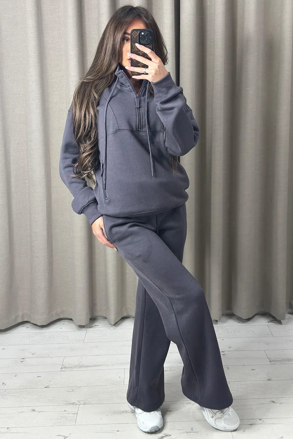Marley Charcoal Fleece Lined Half Zip Co Ord sold by Lasula product image thumbnail 3