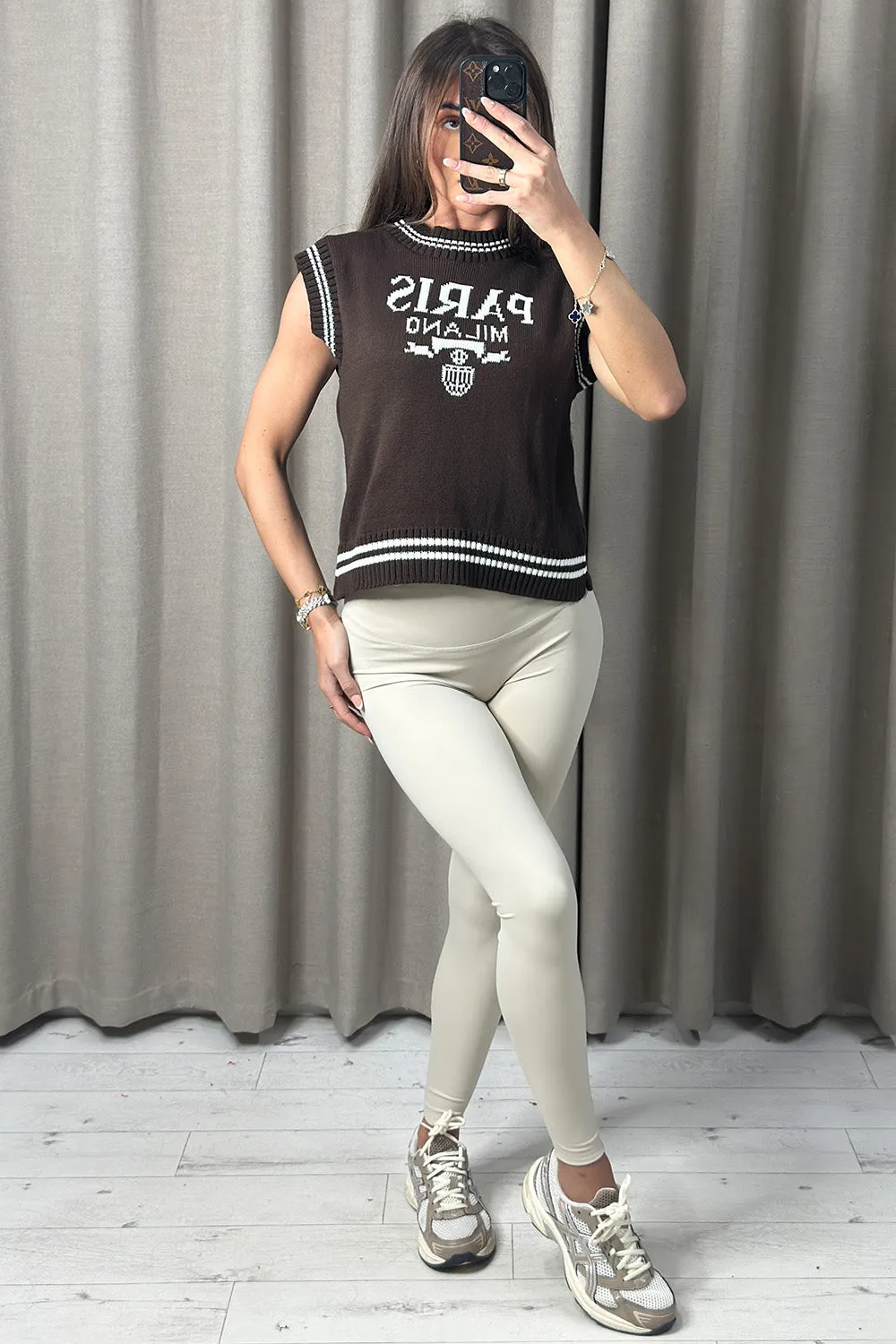 Avanna Brown Paris Milano Knitted Vest Top sold by Lasula product image thumbnail 2