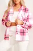 Darcy Red Check Oversized Shacket sold by Lasula