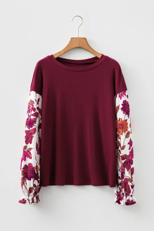 Bellamy Ribbed Body Patchwork Long Sleeve Top sold by Threaded Pear