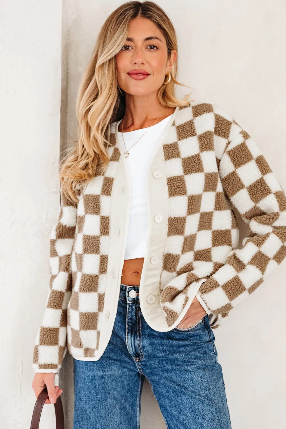 Emery Sherpa Front Chunky Jacket sold by Threaded Pear