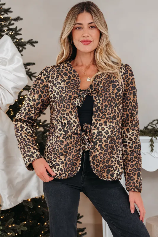 Mara Quilted Tie Front Jacket made by Threaded Pear