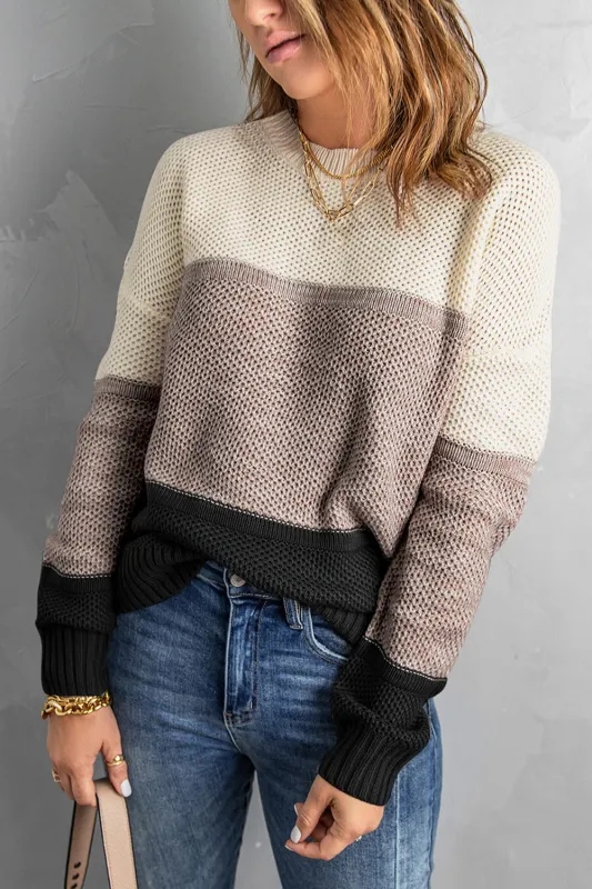 Jianna Netted Texture Pullover Sweater sold by Threaded Pear