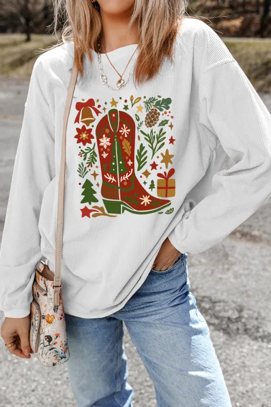 Evangeline Rib Drop Shoulder Sweatshirt sold by Threaded Pear