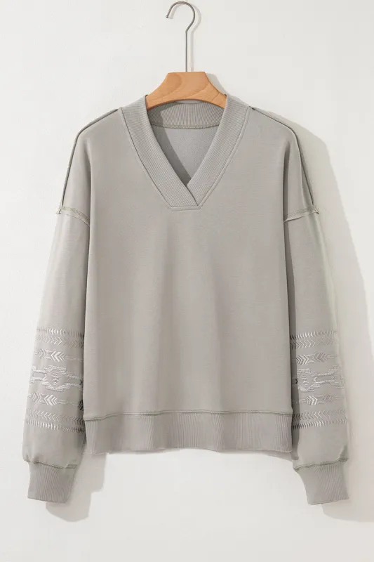 Kaylee aztec Embroidered Western Sweatshirt sold by Threaded Pear