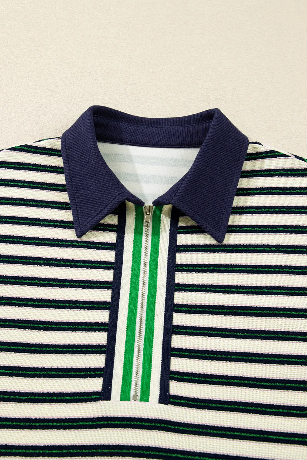 Louisa Contrast Collar Zip Long Sleeve Top sold by Threaded Pear product image thumbnail 3