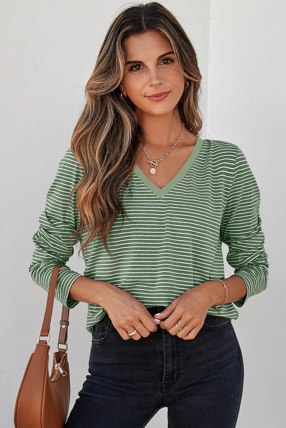 Capri Stripe Stretchy Long Sleeve Top sold by Threaded Pear