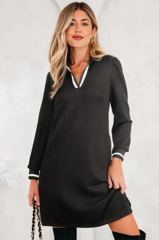 Edith Sleeve Shift Mini Dress sold by Threaded Pear