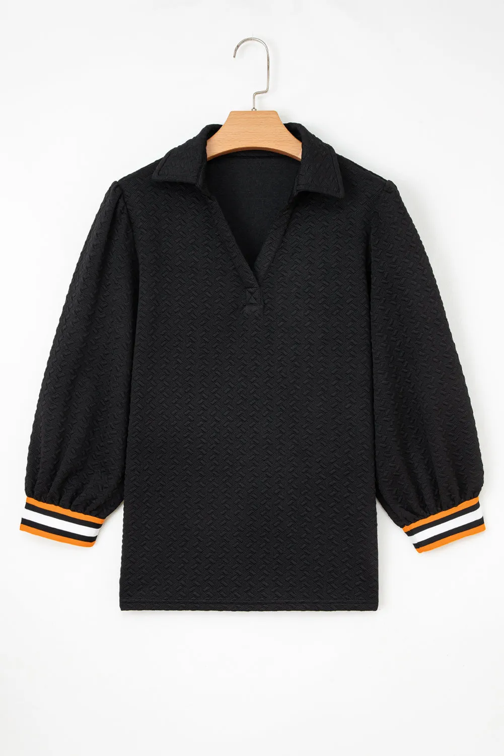 Keziah Patchwork Polo Collar Pullover sold by Threaded Pear