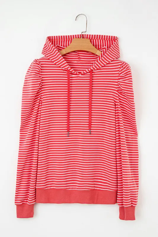 Hallie Puff Sleeve Stripe Hoodie sold by Threaded Pear