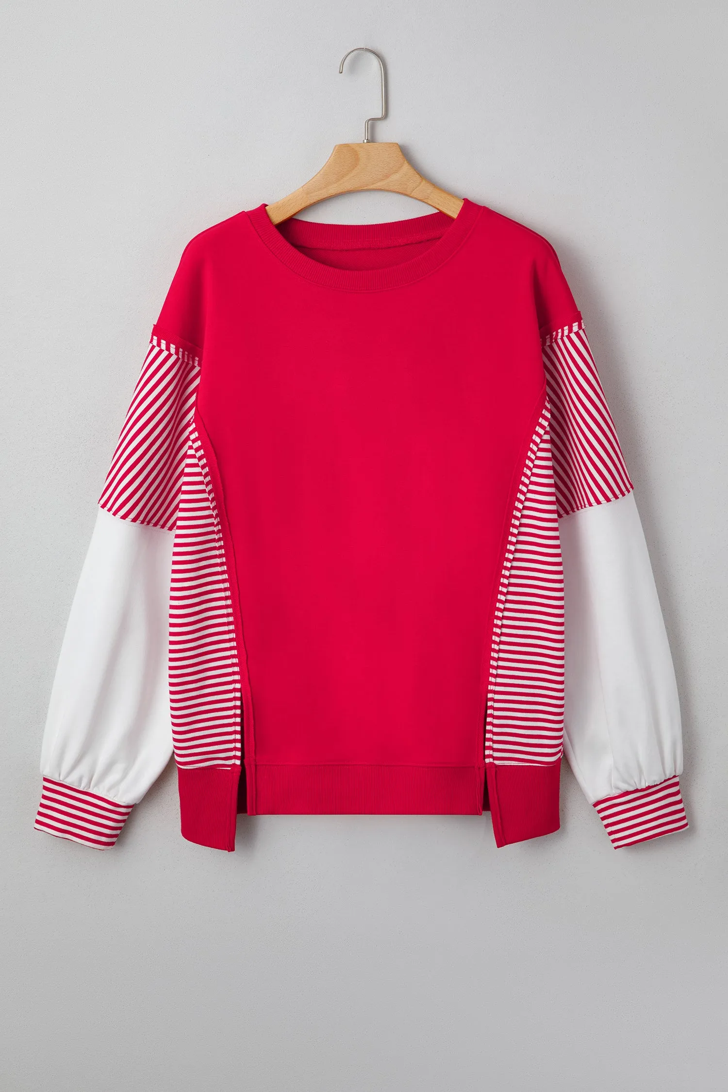 Aaliyah Patchwork Sleeve Colorblock Sweatshirt sold by Threaded Pear
