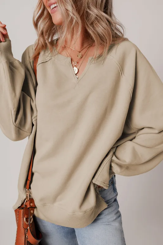 Ashley Sleeve Side Slit Sweatshirt sold by Threaded Pear