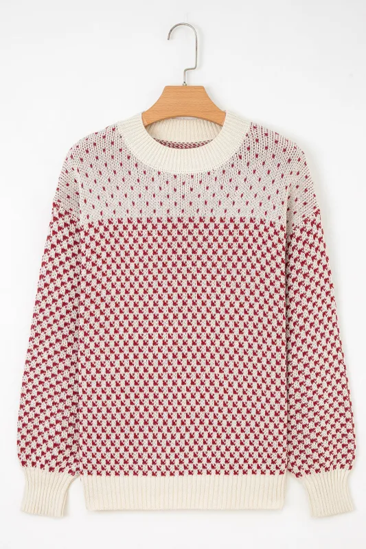 Kinley Pattern Lantern Sleeve Sweater sold by Threaded Pear