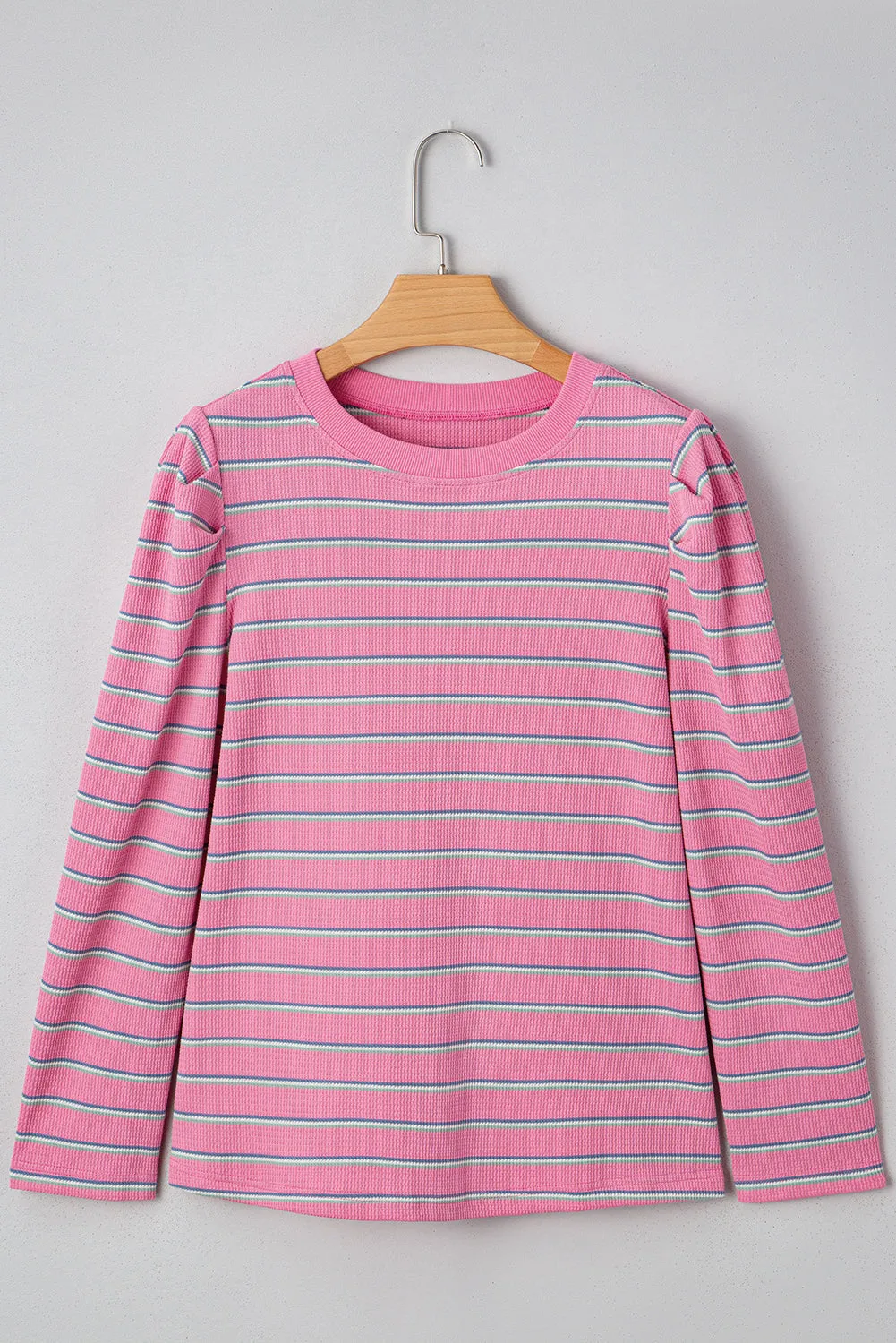 Giana Stripe Textured Knit Long Sleeve Top sold by Threaded Pear