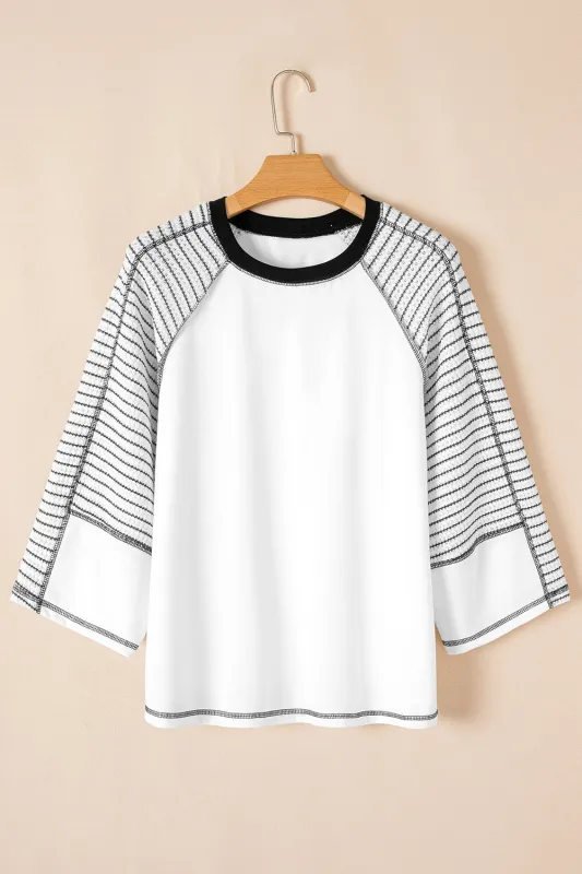 Alaia Sleeve Raglan Patchwork Top sold by Threaded Pear