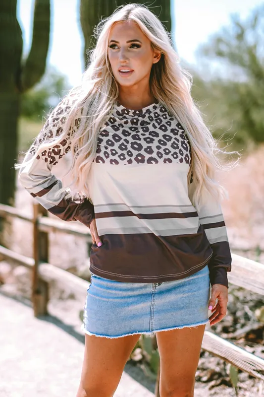 Teagan Color Block Crewneck Long Sleeve Top sold by Threaded Pear