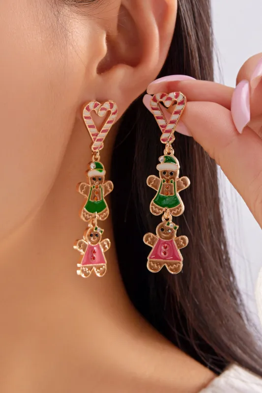 Ariya Heart Pendant Christmas Earrings made by Threaded Pear