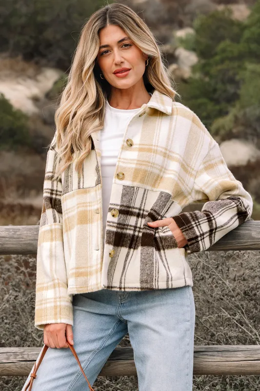 Julinique Plaid Patchwork Side Shacket made by Threaded Pear