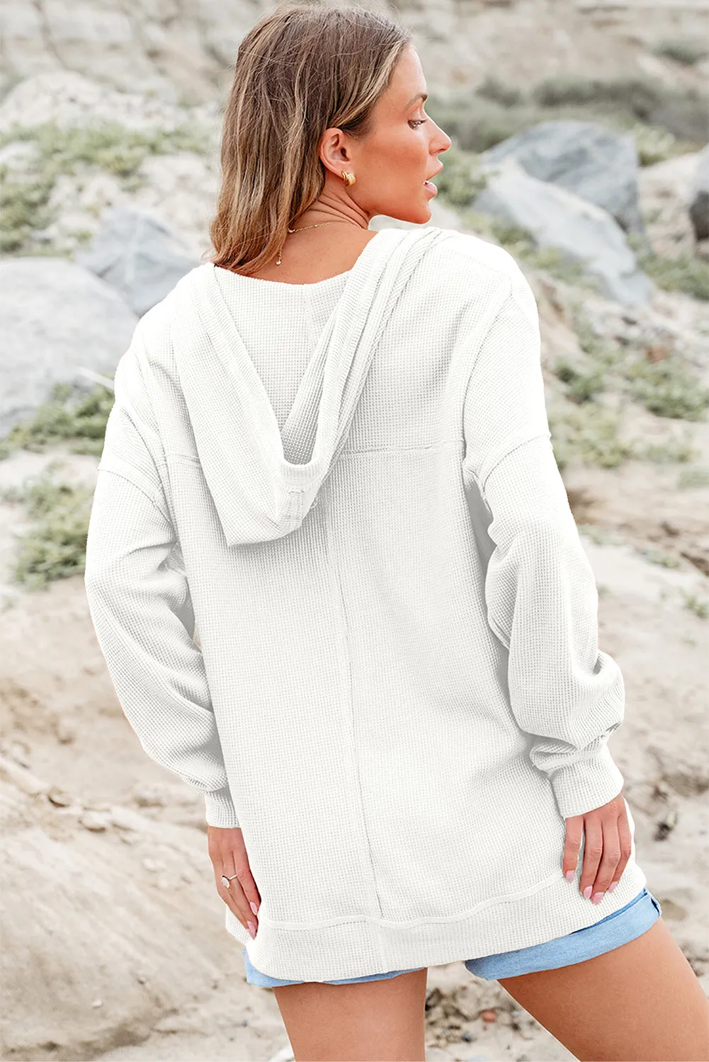 Mara Shoulder Exposed Seam Hoodie sold by Threaded Pear product image thumbnail 2