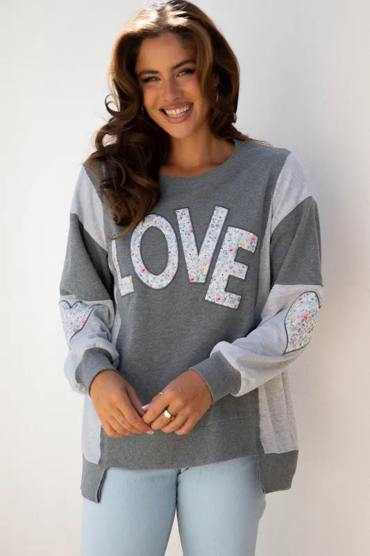 Payton Uneven Hem Chic Sweatshirt made by Threaded Pear