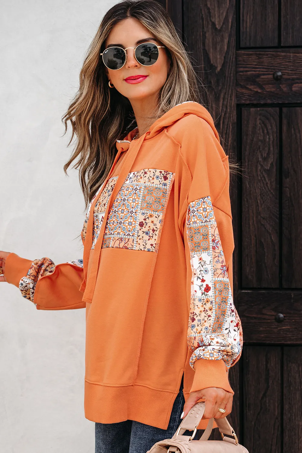 Myrassa Side Slit Drawstring Hoodie sold by Threaded Pear product image thumbnail 3